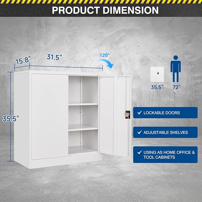 Metal Storage Cabinet-36” Tall Steel File Cabinets