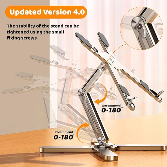 Laptop Stand with 360 Rotating Base, Computer Notebook Laptop Riser Metal Holder