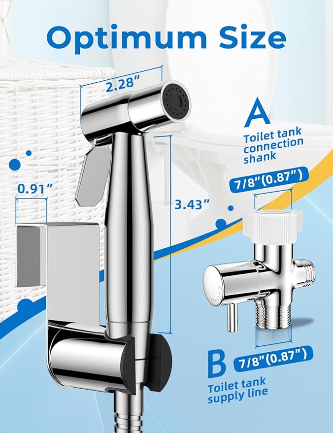 Chrome Handheld Bidet Sprayer, Jet Sprayer