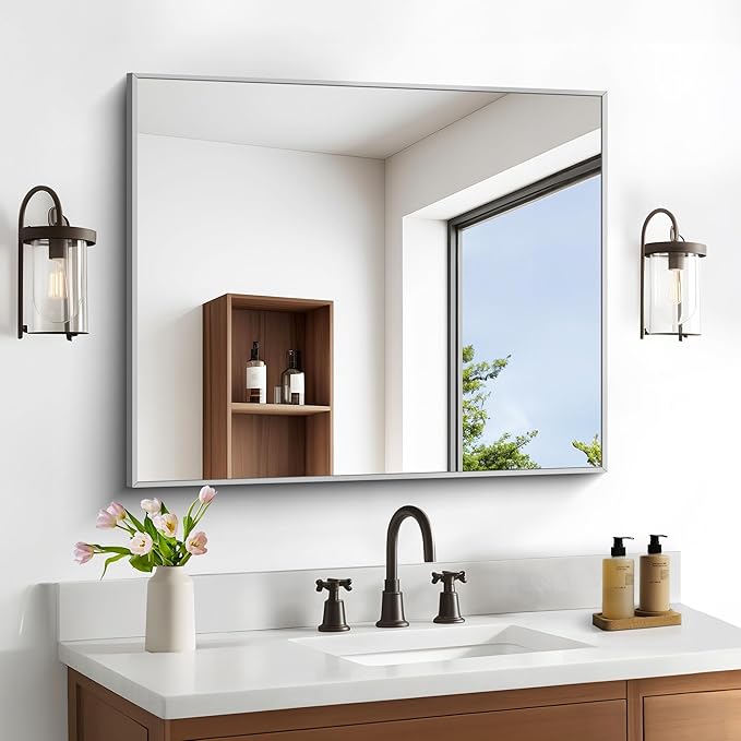 30" x 30"Bathroom Mirror, Decorative Rectangular Vanity Mirror