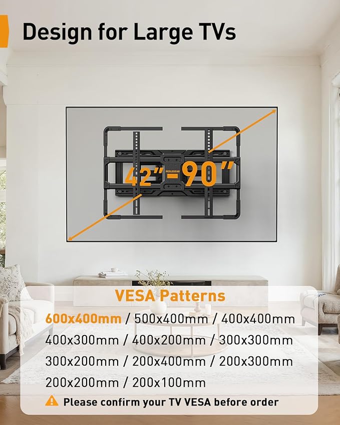 Perlegear AuraFrame™ Pre-Assembled TV Wall Mount