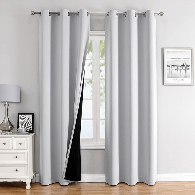 ChrisDowa 100% Blackout Curtains 78 inch Long