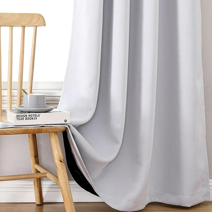 ChrisDowa 100% Blackout Curtains 63 inch Long