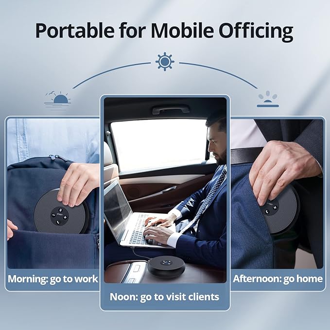 EMEET USB Speakerphone, M1A Zoom Certified AI Mics 360°Voice Pickup USB Type