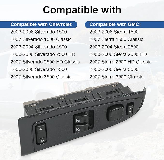 DICMIC Front Driver Side Master Power Window Switch and Door Lock & Black Bezel