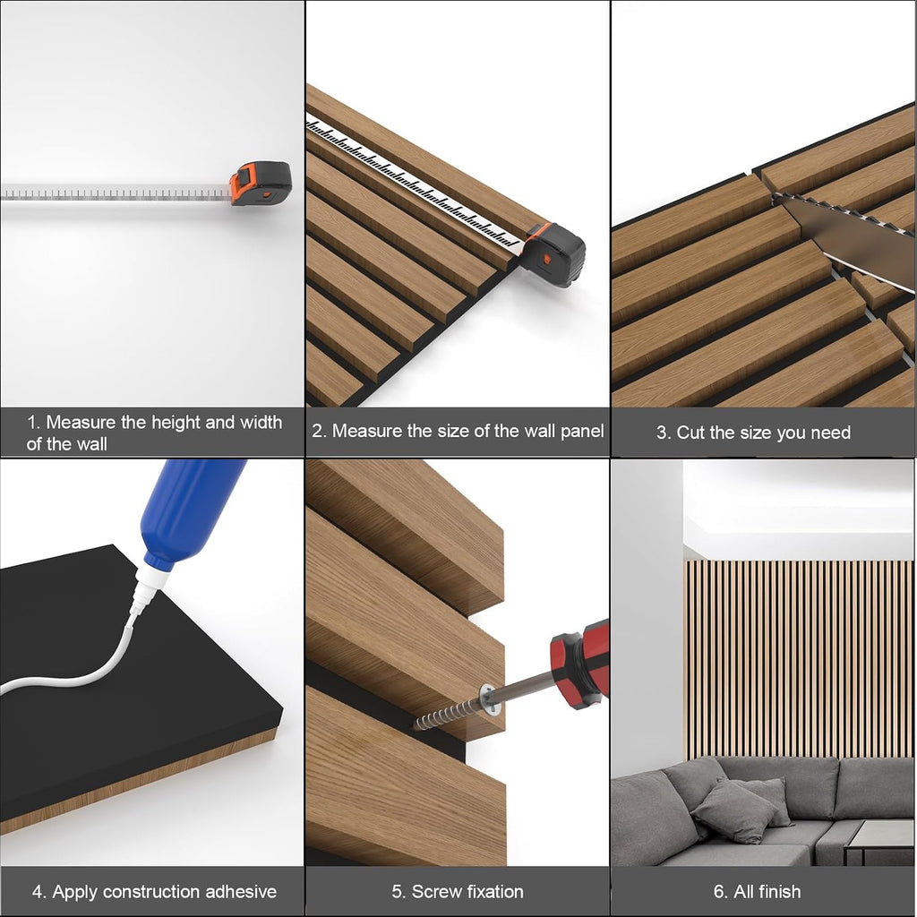 yuzzy wood panels for wall - 9 feet showing dimensions