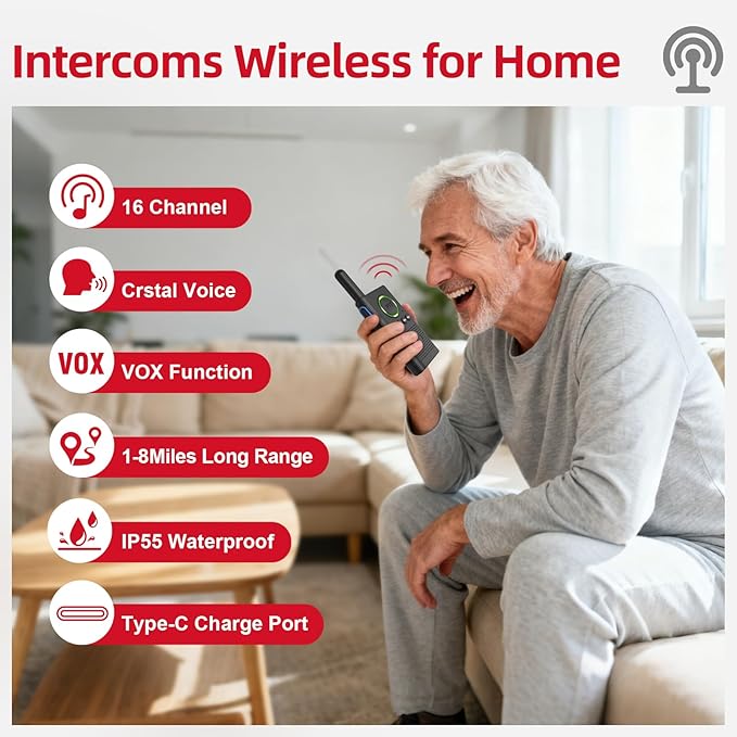 CallToU Caregiver Pager Wireless Alert Button Home Intercom System Long Range 2