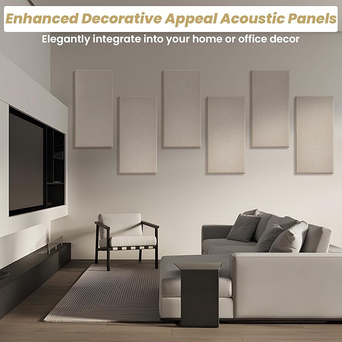 6 PCS Acoustic Panels, Large Soundproof Wall Panels, Professional Fiberglass