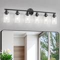 Guliaofo 6-Light E26 Black Bathroom Vanity Lights, Modern Bathroom Light