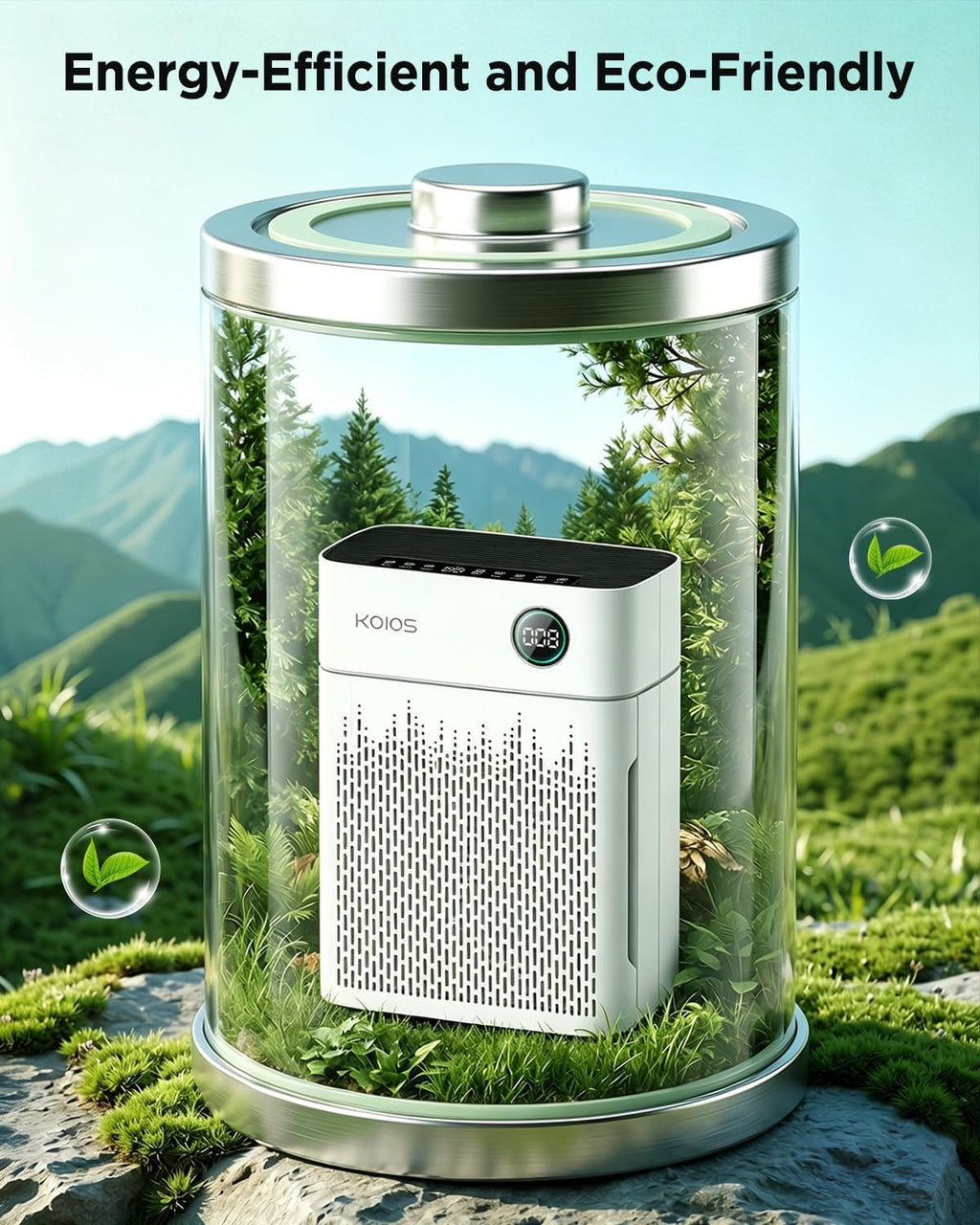 KOIOS H13 True HEPA Air Purifier for Home Bedroom 2500 sq ft, Carbon Filter