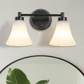 LOUSACE 2 Light Bathroom Vanity Light Matte Black Bathroom Lighting Fixtures