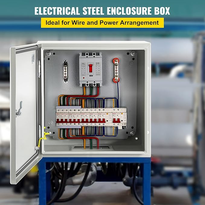VEVOR NEMA Steel Enclosure, IP66 Waterproof & Dustproof, Outdoor/Indoor