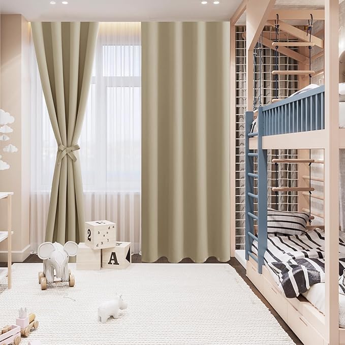 Hiasan Blackout Curtains for Bedroom, 60 x 63 Inches Length