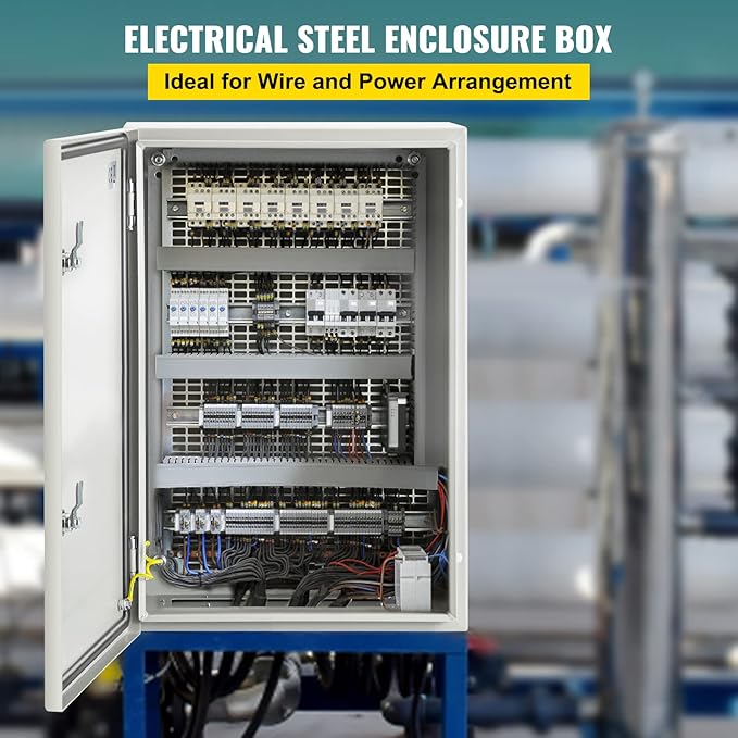 VEVOR NEMA Steel Enclosure, IP66 Waterproof & Dustproof, Outdoor/Indoor