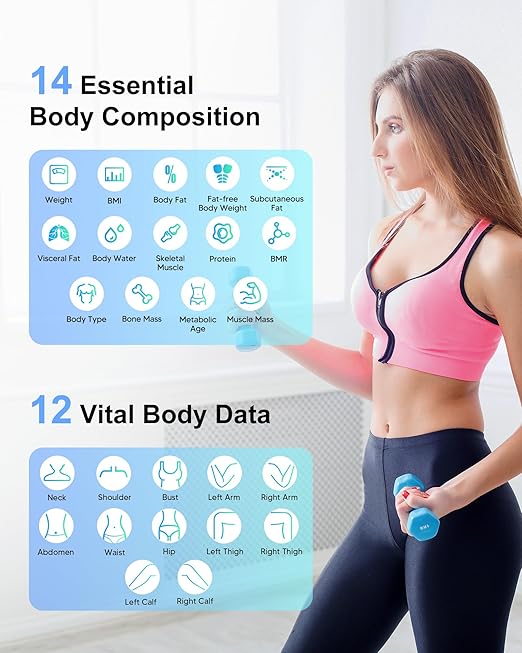 arboleaf Smart Scale and Tape Measure, Body Fat Measuring Tape and Smart Scale