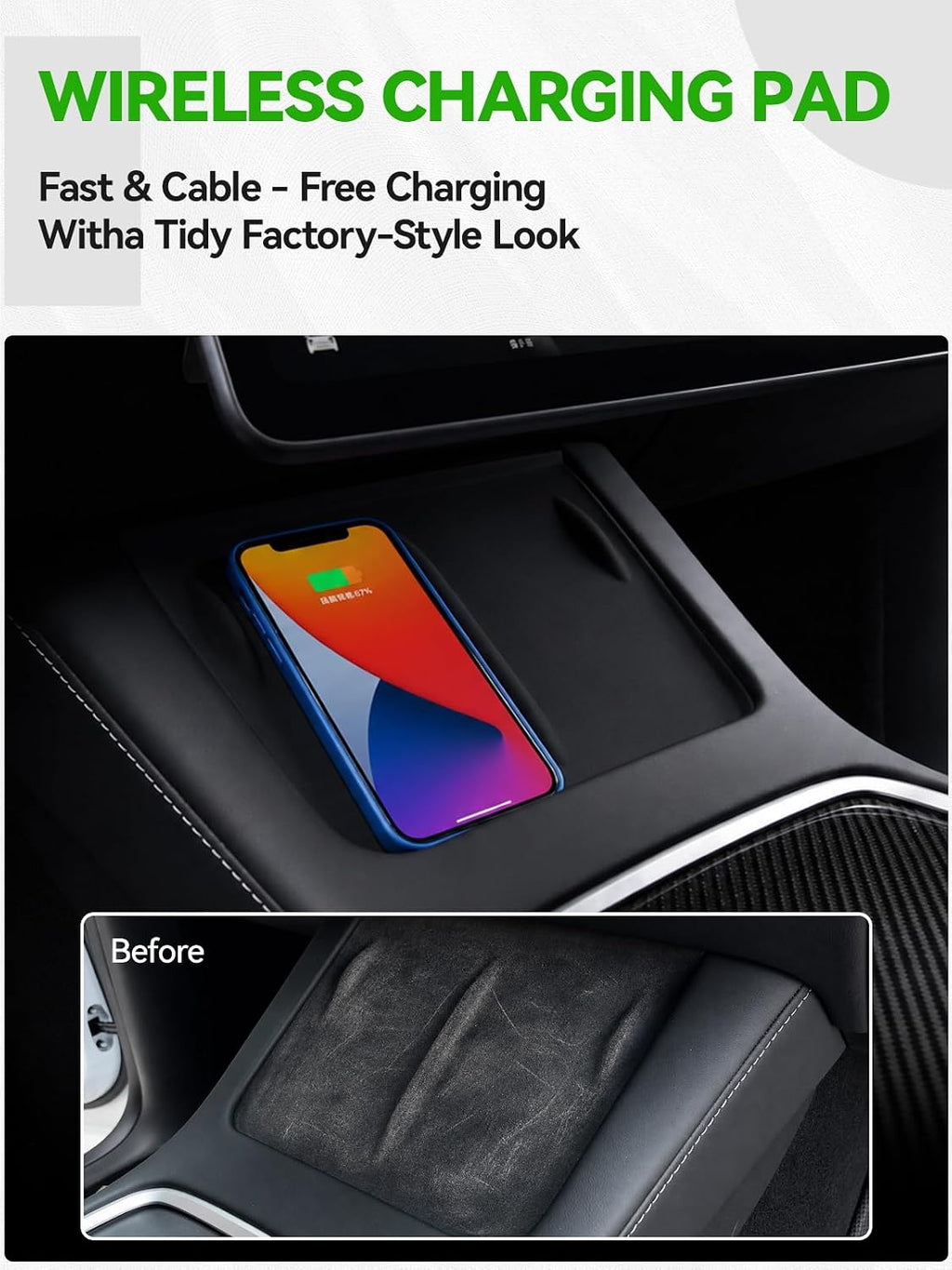 Center Console Organizer for 2020-2024 Model Y/2021-2023 Model 3
