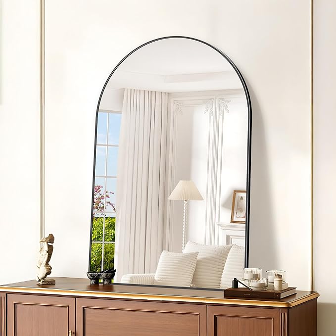 GLASHOM Arched Bathroom Mirror, Wall Mounted Mirror, Living Room, Vertically