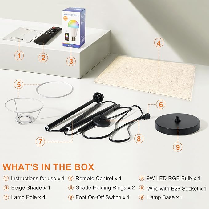 FRIDEKO HOME 2 Pack Floor Lamps
