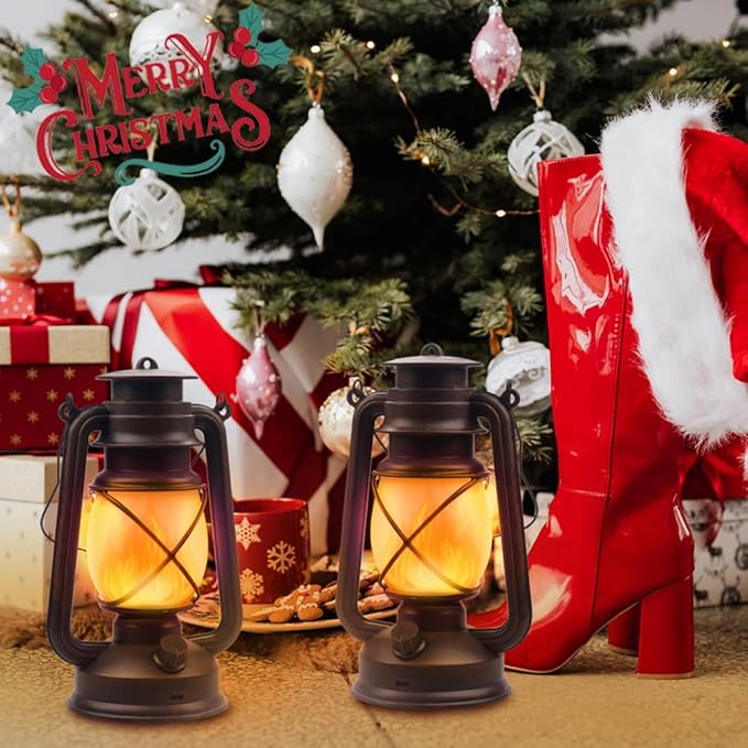Lantern LED Battery Powered Camping Lamp Outdoor Hanging Rechargeable Lantern (2 Pack)