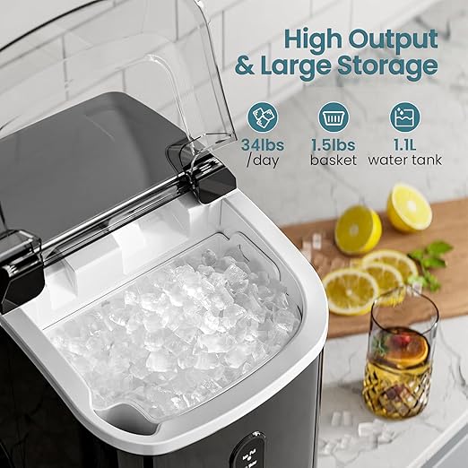 Antarctic Star Nugget Ice Maker Countertop, Chewable Pellet Ice Machine