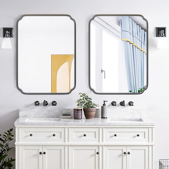 28"x36" Black Bathroom Mirror