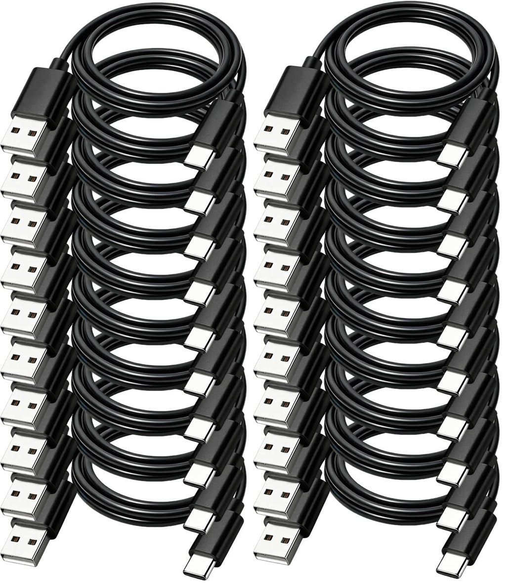 USB to USB C Cable 6FT 20-Pack,3A Charge Data Sync Android Auto&Car Carplay
