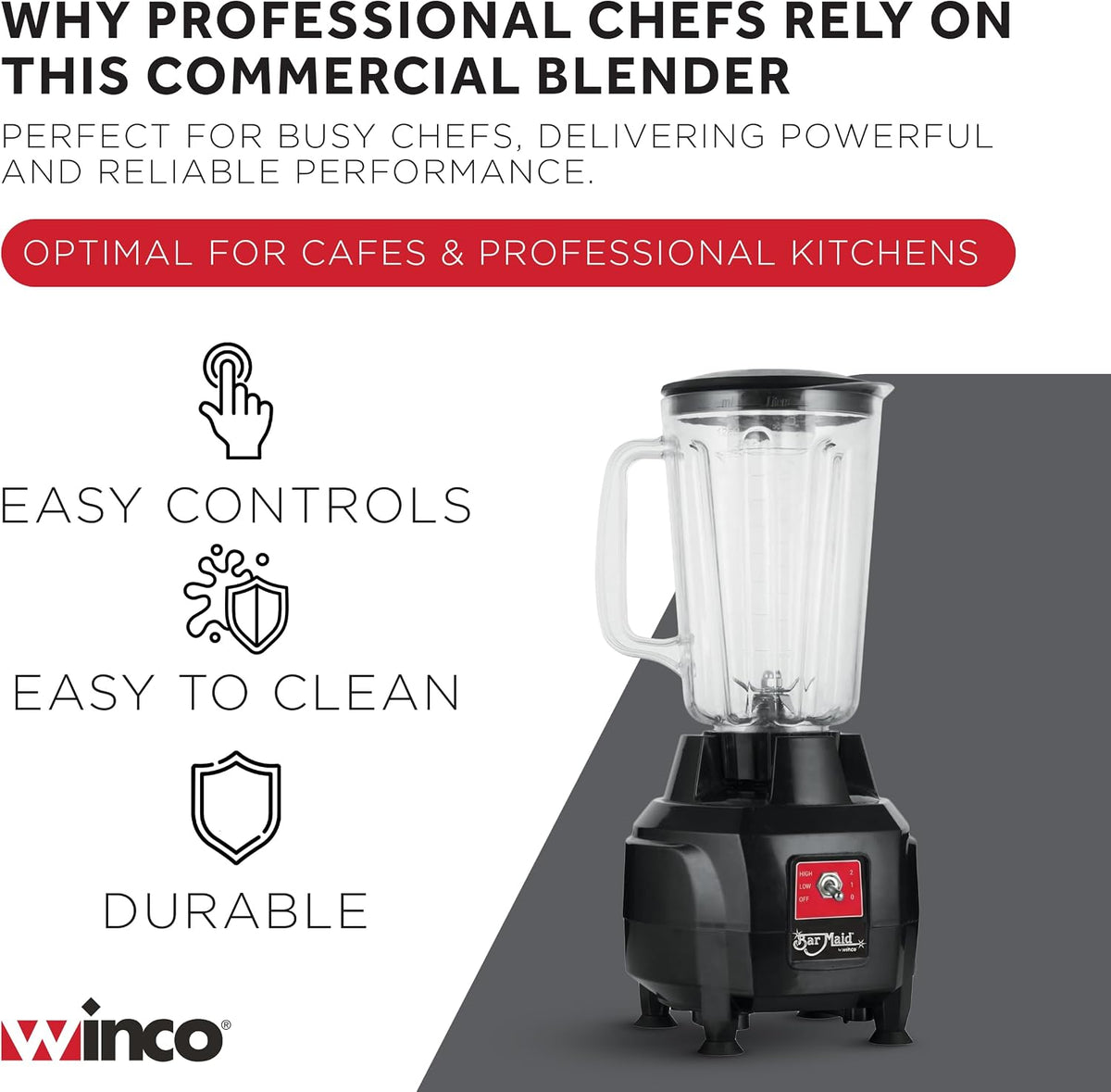 winco 44 ounce commercial blender, package contents
