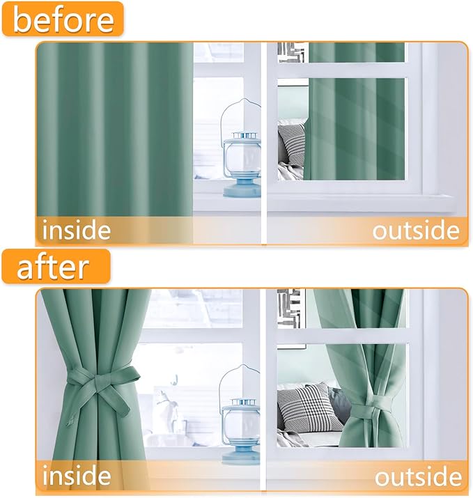 Hiasan Blackout Curtains for Bedroom, 60 x 84 Inches Long