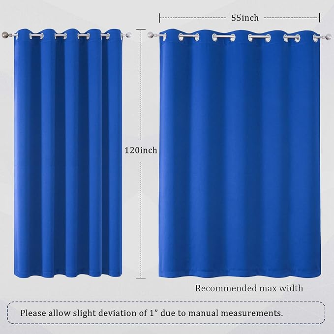 DUALIFE 120 Inch Length Extra Long Blackout Curtain
