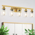 DIKAIDA 5 Light Gold Bathroom Vanity Light, Bathroom Light Fixtures