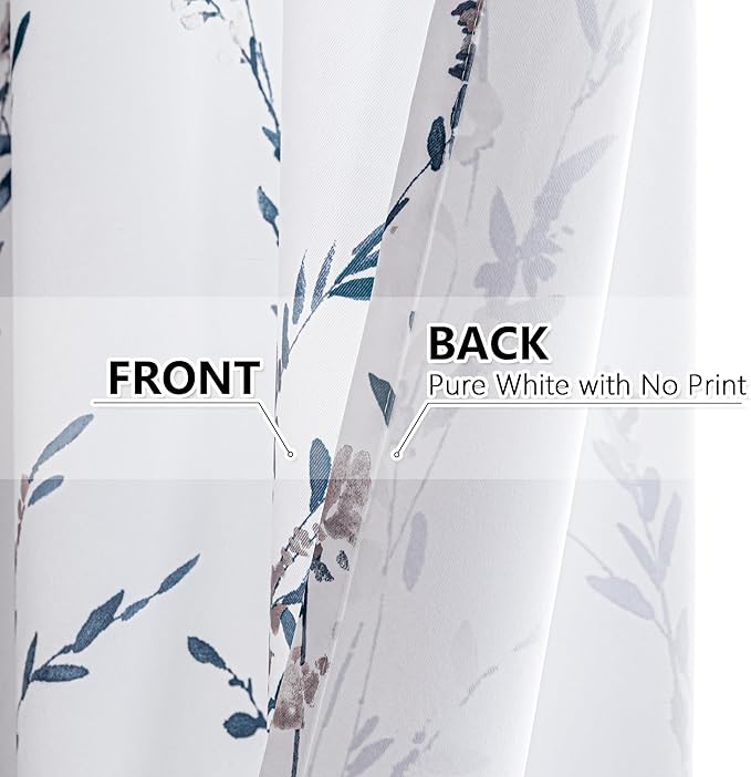 MYSKY HOME Floral Curtains 108 Inches Long