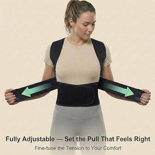 Full Back Posture Corrector for Women & Men – Pull-Back System Posture Brace –