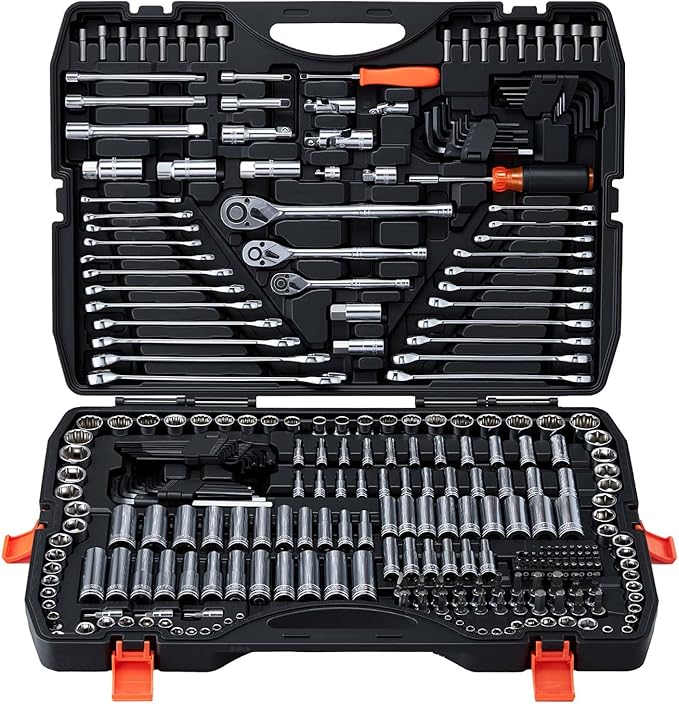 VEVOR Mechanics Tool Set, 308-Piece Mechanic Tool Kit, 1/4 in, 3/8 in, and 1/2