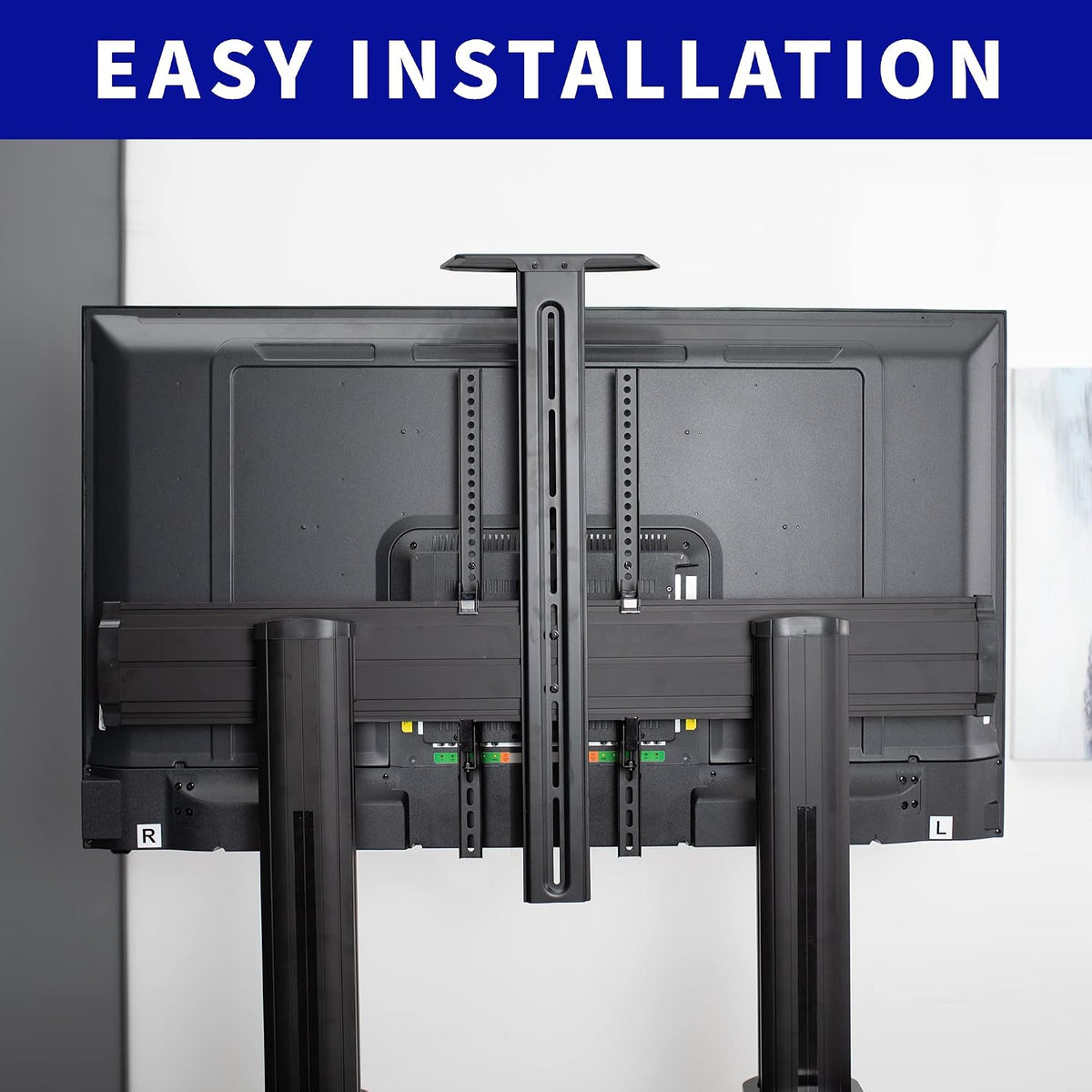 vivo aluminum mobile tv cart for 32 to showing dimensions