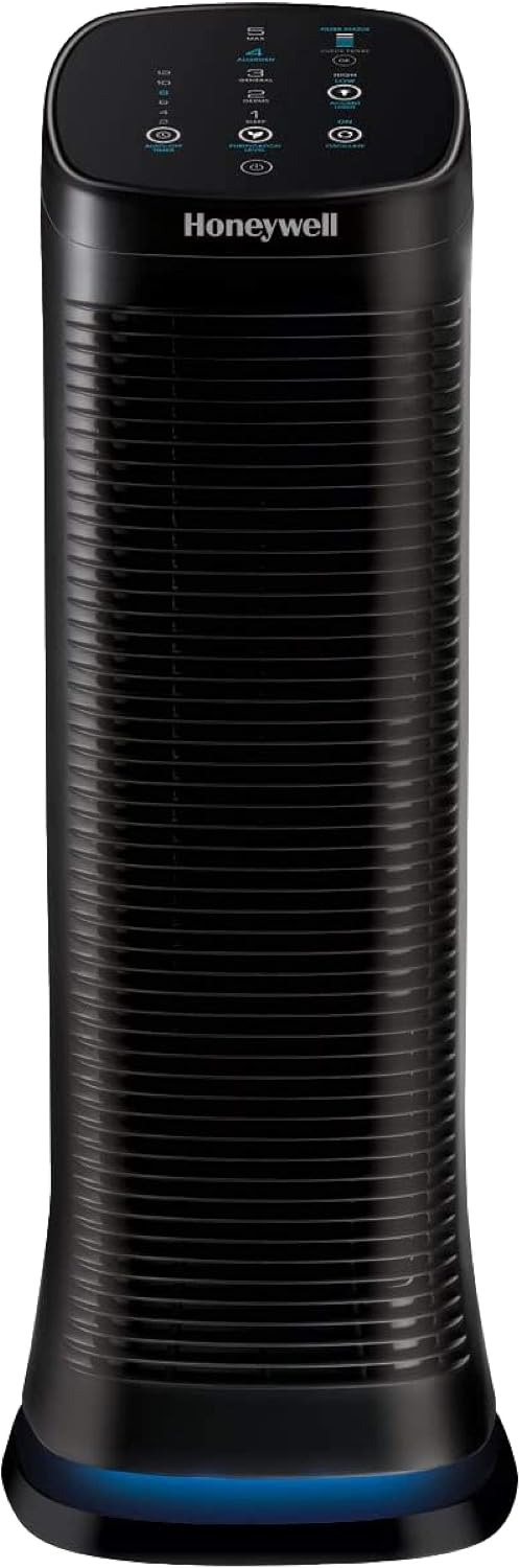 Honeywell Air Genius 5 Air Purifier for Large Rooms up to 1200 Ft², Permanent Washable Filters, Reduces Dust, Pollen, Pet Dander, Odors, Smoke, Black, HFD320
