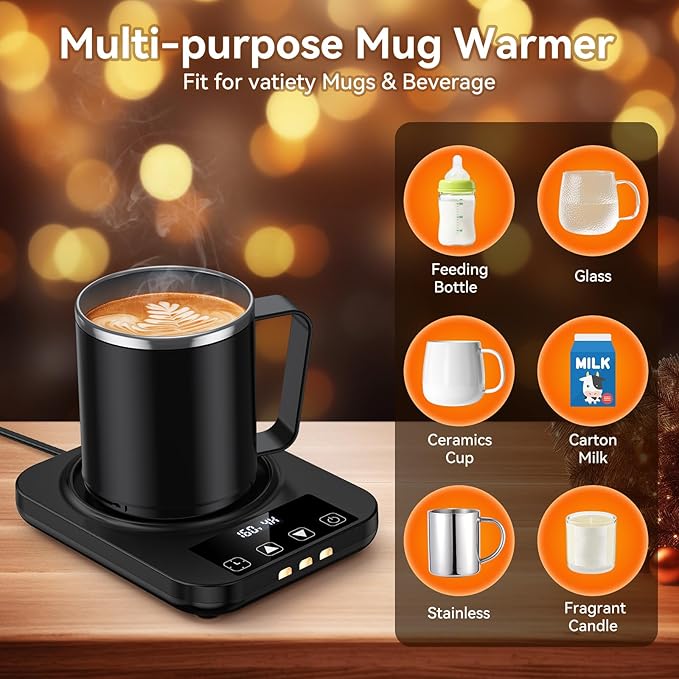 Coffee Mug Warmer & Mug Set for Desk, Electric Coffee Cup Warmer