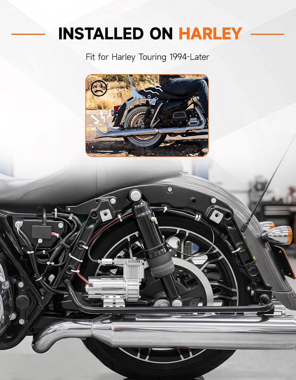tct-motorparts rear air ride suspension kit fit for, front angle view