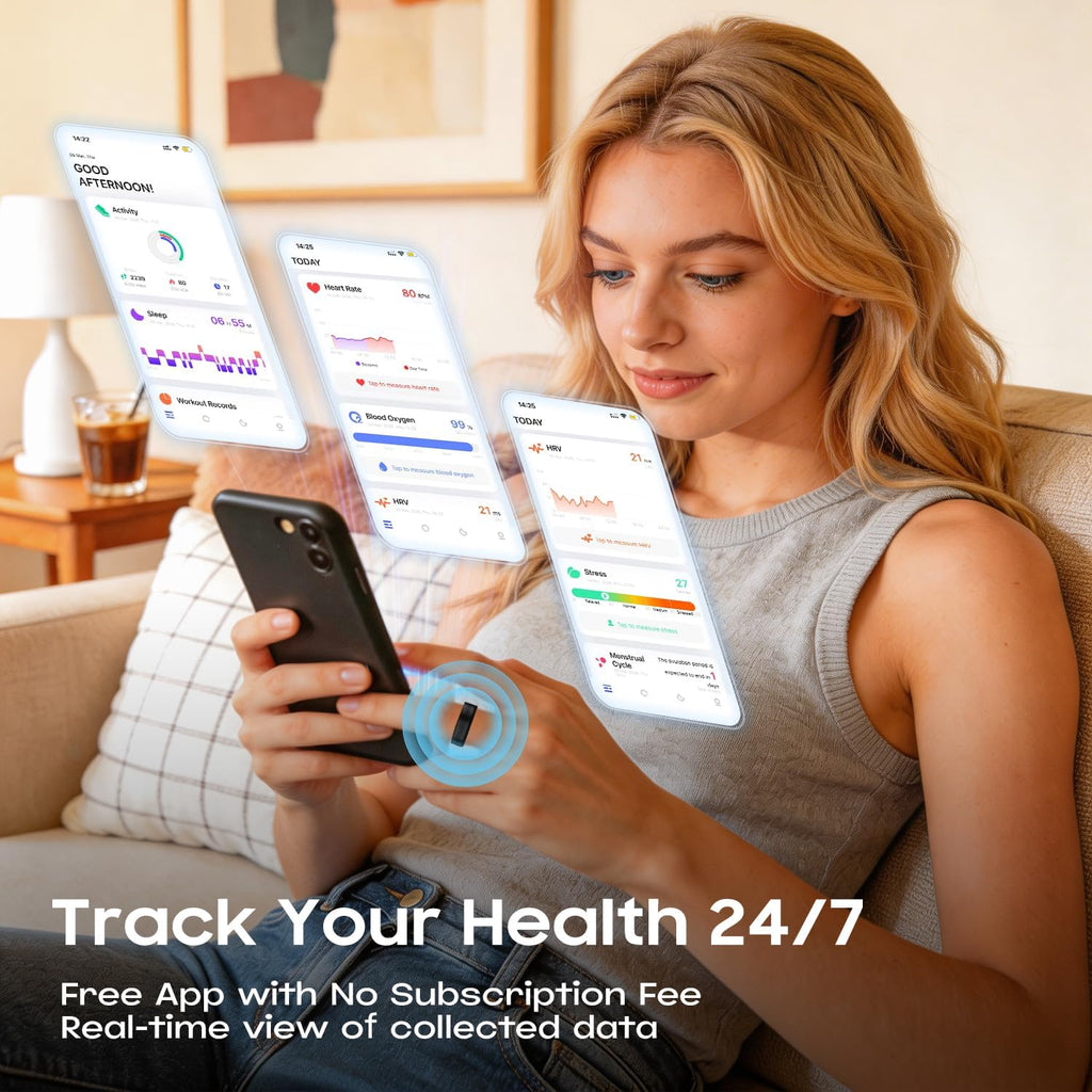 smart ring health tracker for women men, fitness, side view