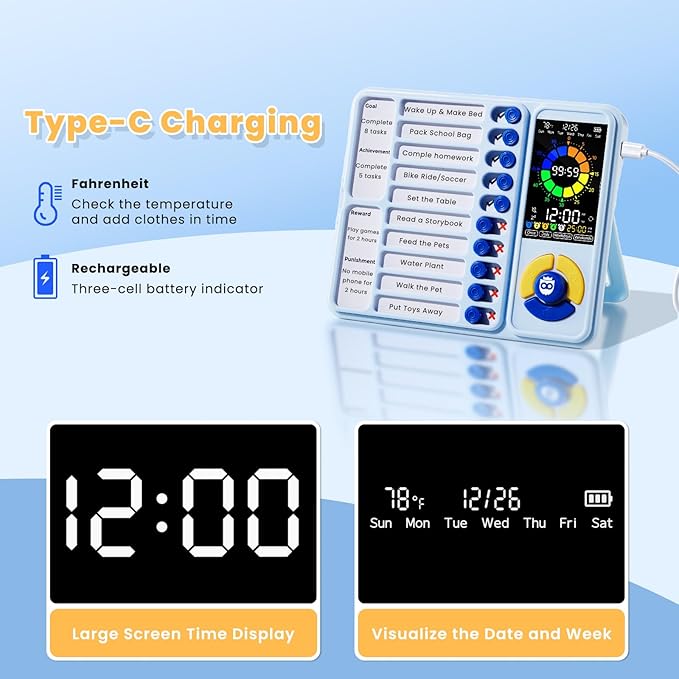 Mooking 5-in-1 Visual Timer, ADHD Tool