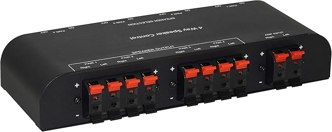 Xtrempro 61050 2 to 4 Way Speaker Switch, 1 in 2 Out to 1 in 4 Out Way Pair