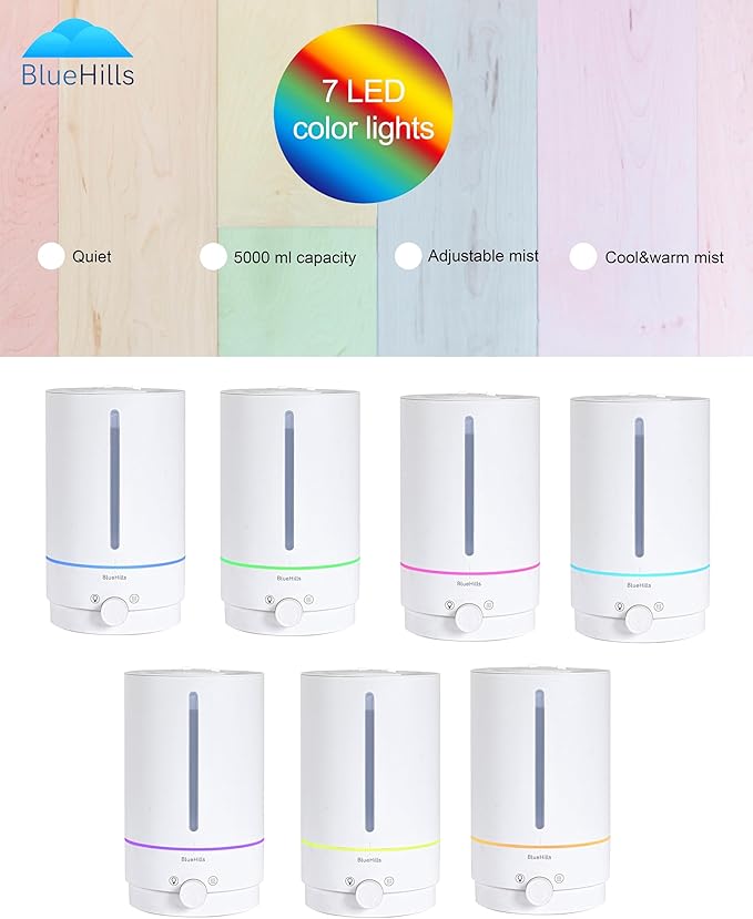 BlueHills Premium 5000 ML XL Cool and Warm Mist Ultrasonic Diffuser Humidifier