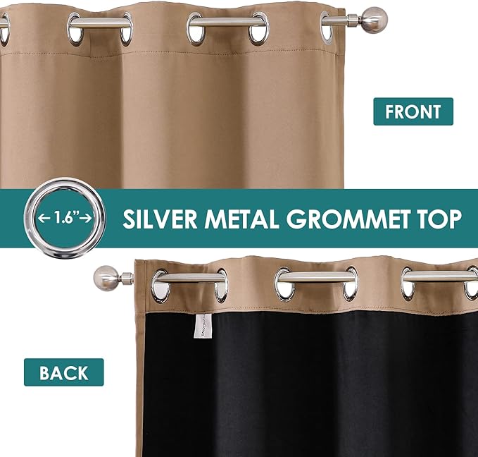 ChrisDowa 100% Blackout Curtains 102 inch Long