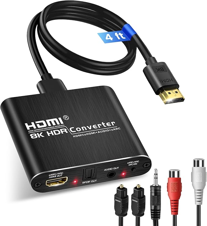 avedio links HDMI ARC/eARC Audio Extractor Converter 8K@60Hz 4K@120Hz, HDMI to