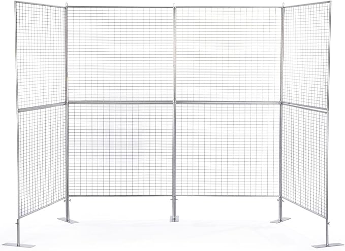 Displays2go Art Display Grids, Floor Standing, Double Sided, Metal Mesh Iron