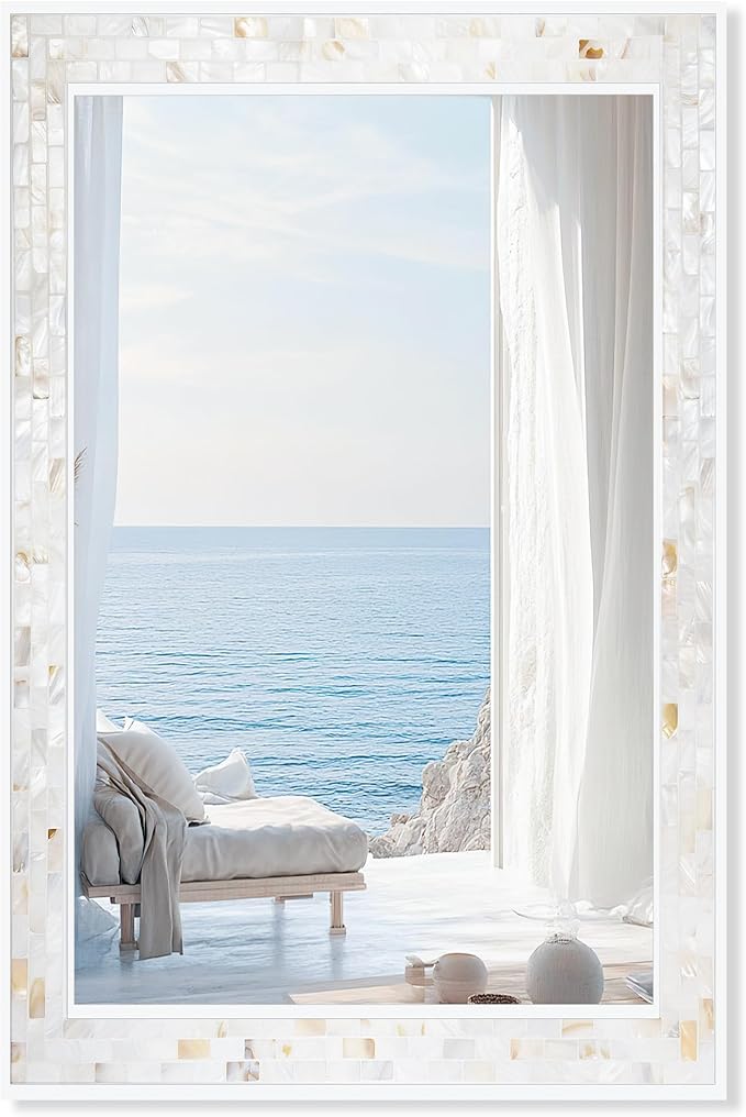Tanmicoshomy White 24 x 36 Inch Rectangle Bathroom Mirrors