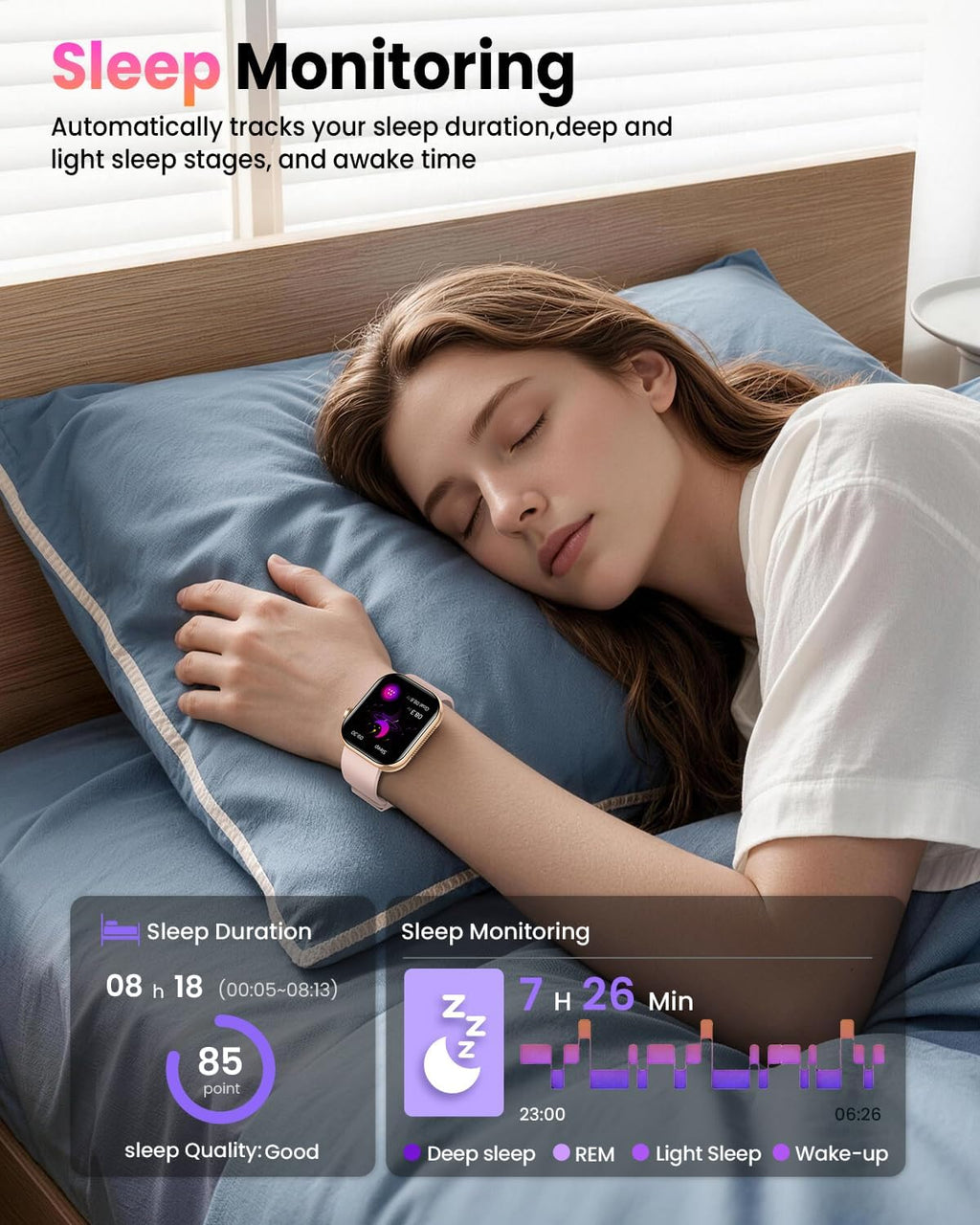 smart watch for men women,1.96" hd amoled fitness, front angle view