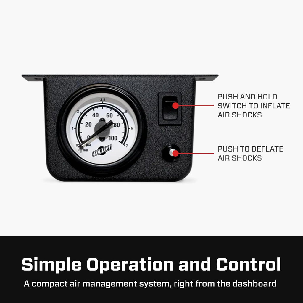 air lift load controller ii on-board air compressor, close-up detail