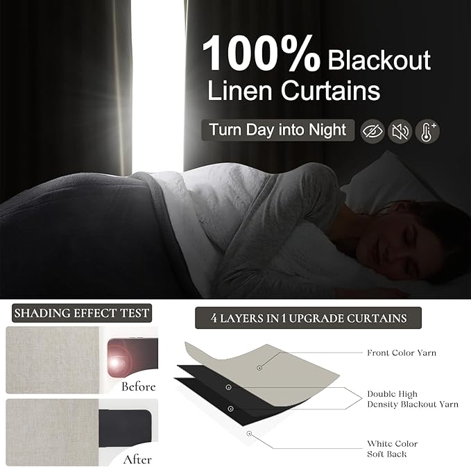 Extra Wide 70 Inch Length Blackout Curtains & Drapes 120 Inches Long 2 Panels