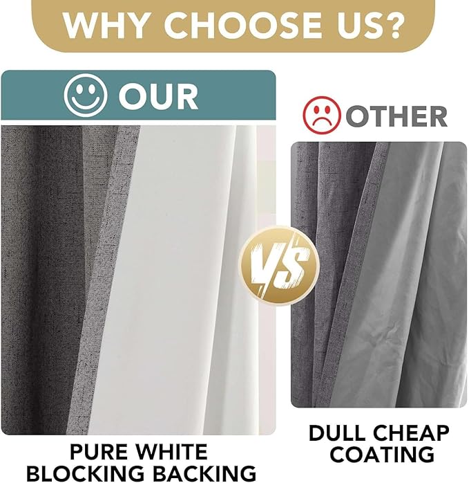 H.VERSAILTEX Linen Curtains 100% Blackout Curtains