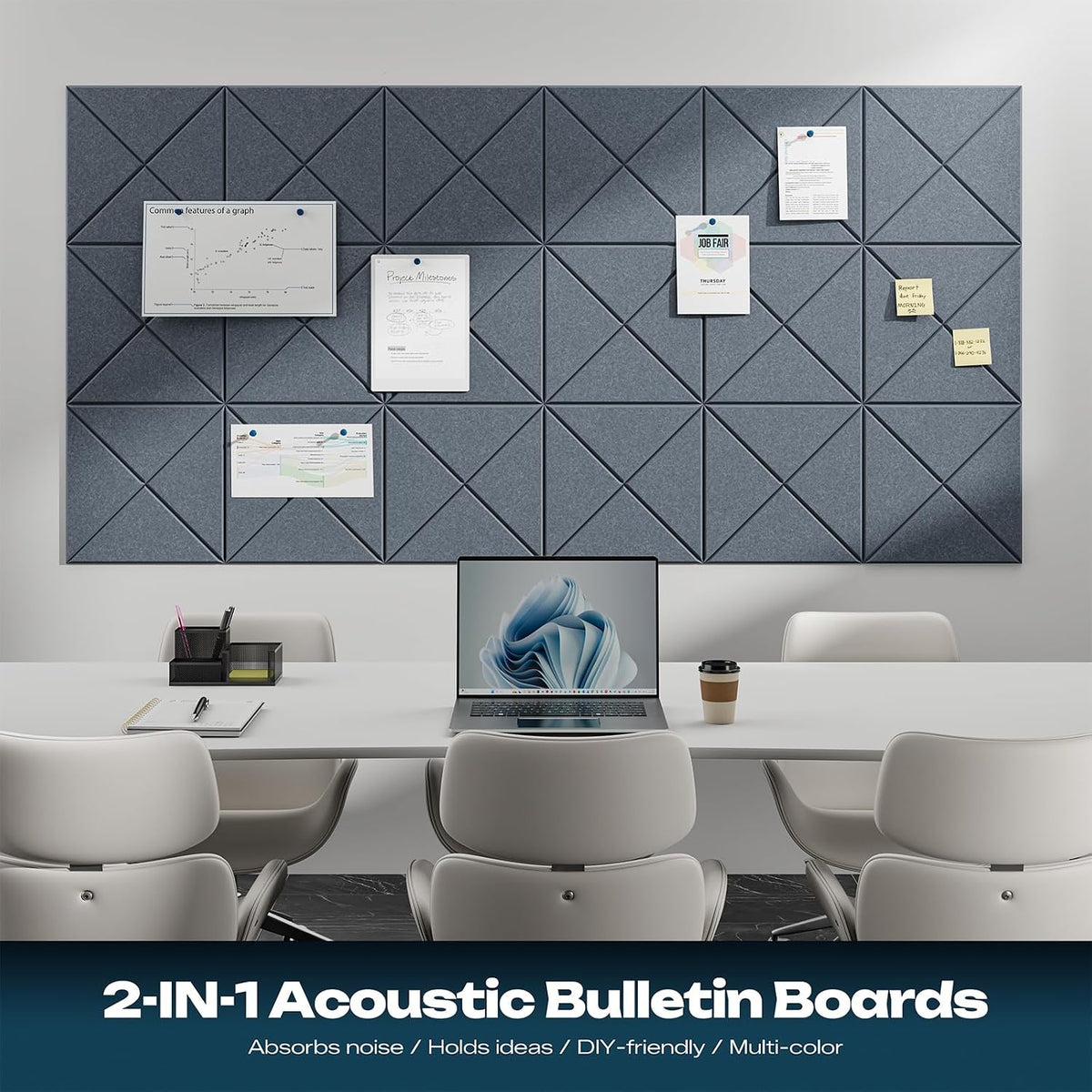 sonicism 22 pack x-lined acoustic panels, side view